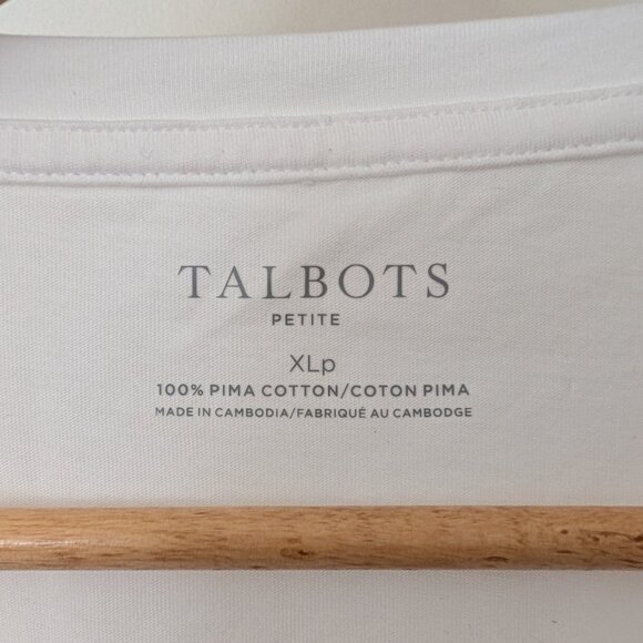 NWT Talbots Extended Shoulder Crewneck Muscle Tee 100% Cotton Women's XLP - Picture 4 of 6